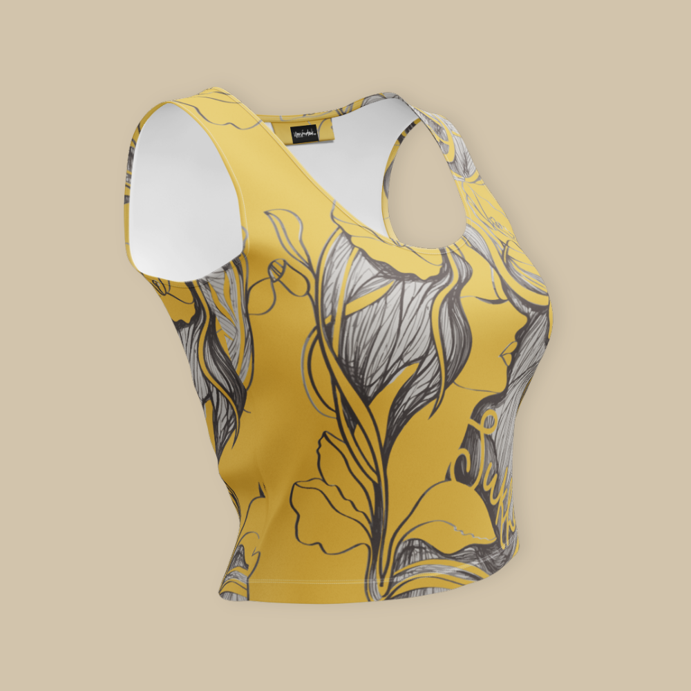 Sukha Yellow Crop Tank Top